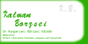 kalman borzsei business card