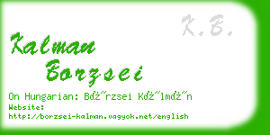 kalman borzsei business card